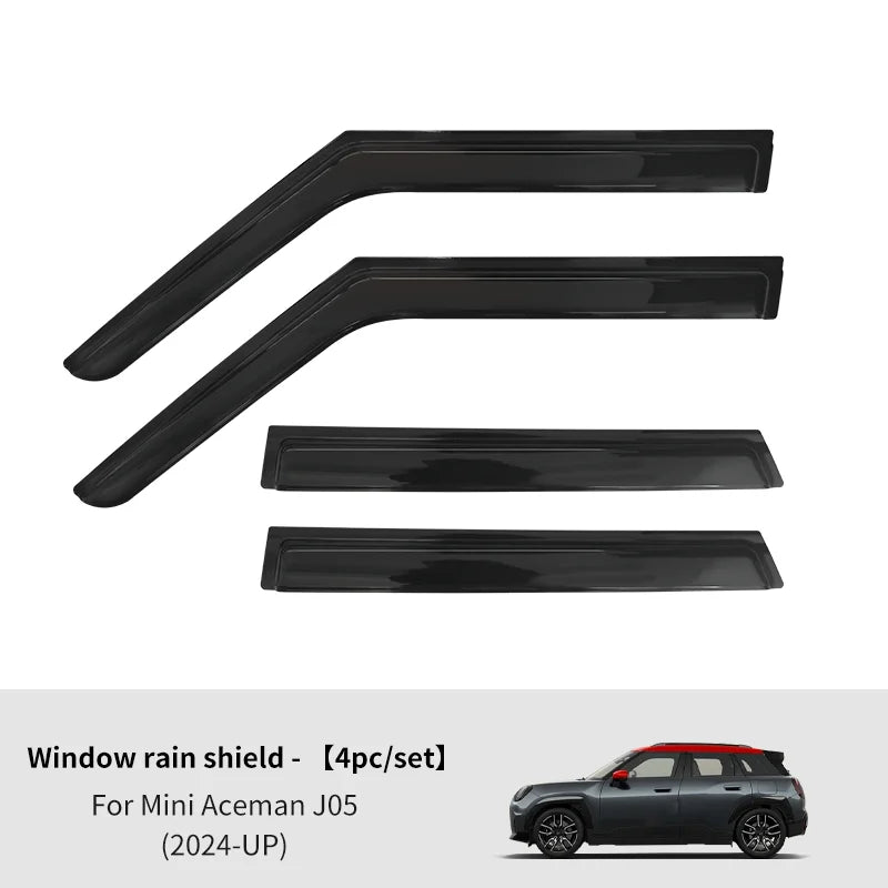 Car Window Visor for Mini Cooper F60 F54 F55 R60 U25 F65 J05 Countryman Clubman | Rain close-up view