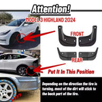 Mud Flaps for Tesla Model 3 Highland 2024 2025 | TPE Splash Guards alternate view