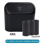 Car Trash Can (with Lid) Contains 1/2/3 Garbage Bags, Small Car Trash Can, Leak-proof Mi detail view
