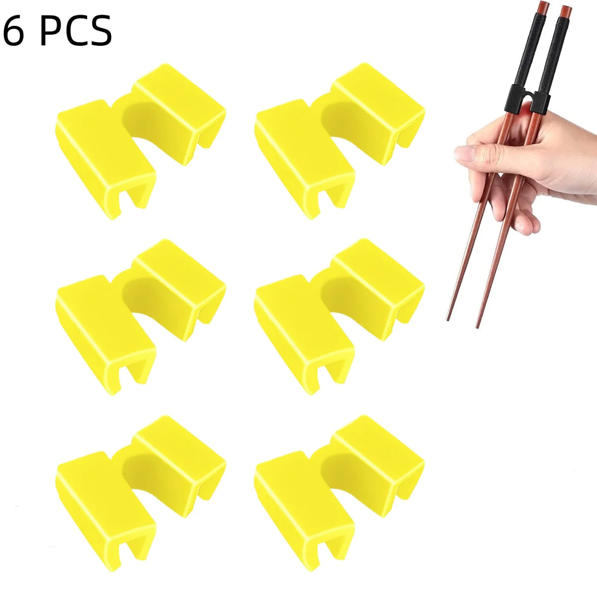 6PCS Reusable Training Chopsticks Helpers Right Left Handed Non-Slip Reusable and Repl close-up view