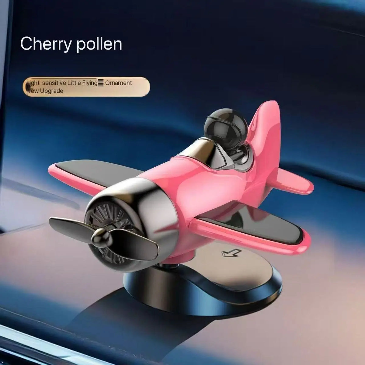 Solar Powered Rotating Airplane Car Dashboard Ornament 360° Auto Spin Decor Airplan additional angle