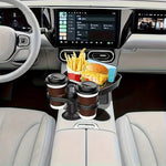 3-in-1 Detachable Car Cup Holder Tray-Expandable Food Table with 360° Rotating Design lifestyle view