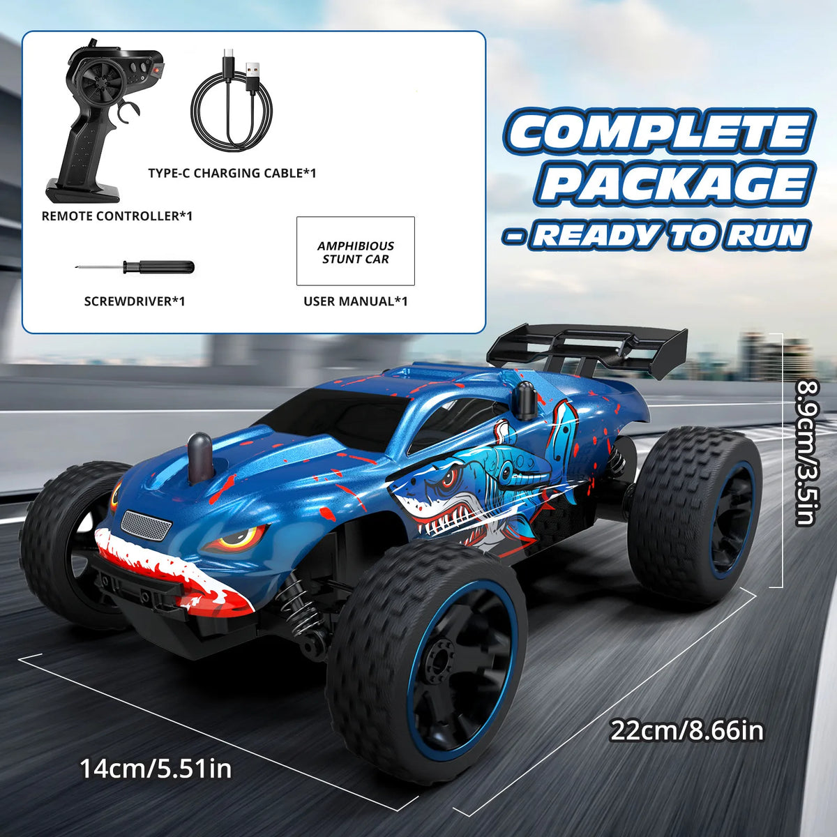 1:18 Scale RC Car for Kids, 2.4GHz Remote Control Buggy alternate view