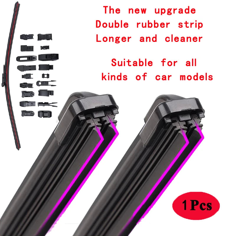 Car Windshield Wiper Blades | Universal Soft Double Layer Rubber Frameless Bracketless Brushes