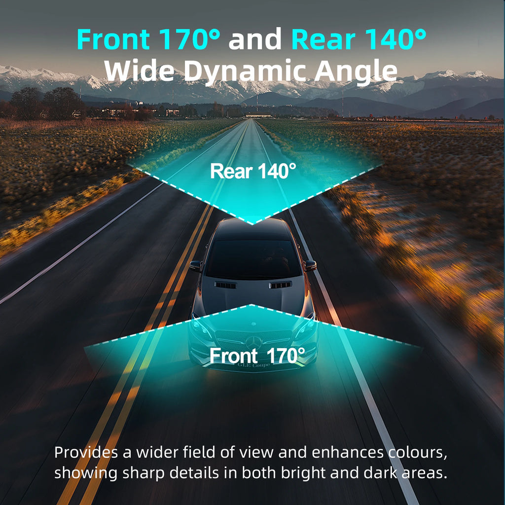 Aprilboy WIFI GPS Car Dash Cam HD 4K Car DVR Front and Rear Dual Lens Auto Car Camera Night Vision G-Sensor 24H Parking Monitor