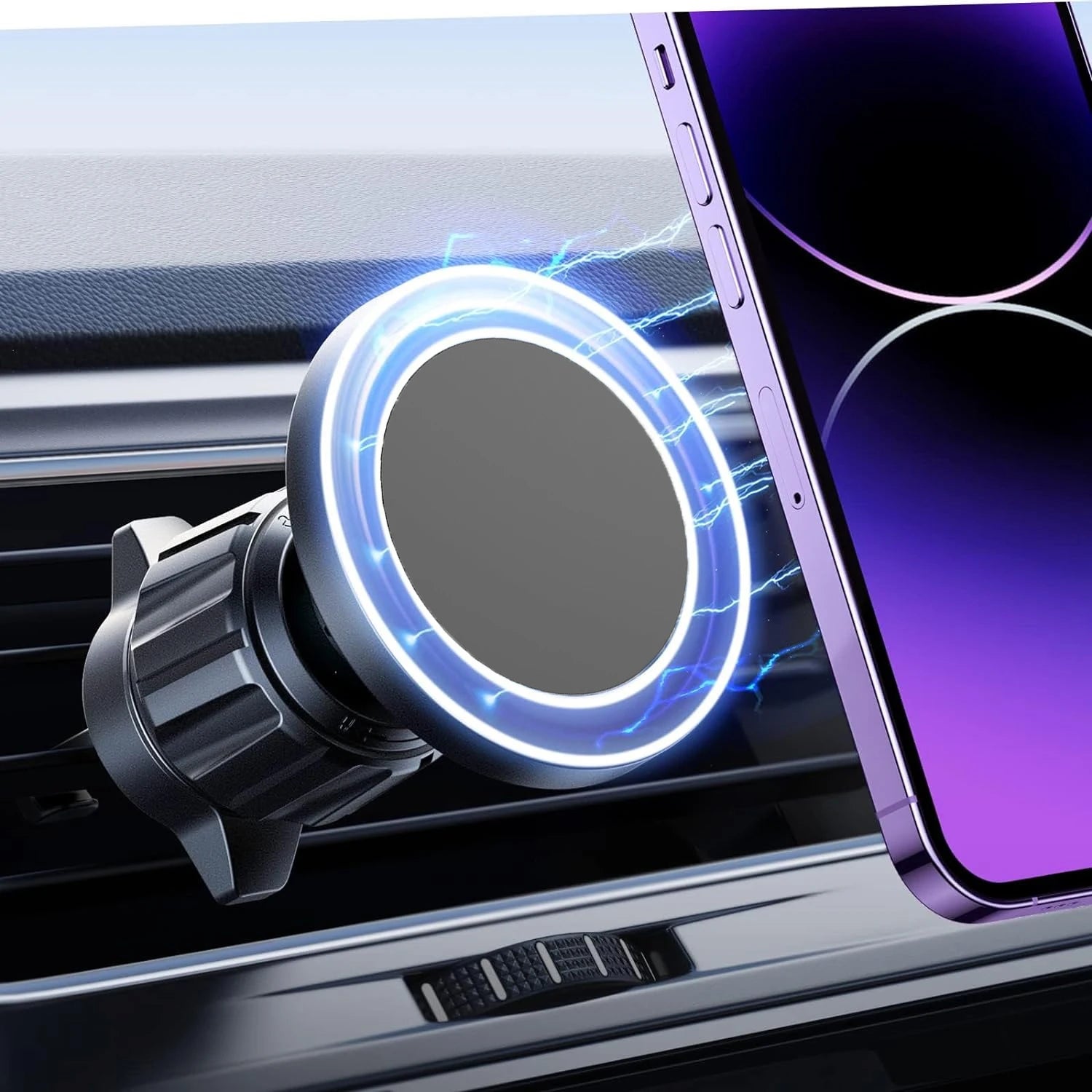 Upgraded 360° Magnetic Phone Holder for Car | MagSafe Compatible Air Vent Mount