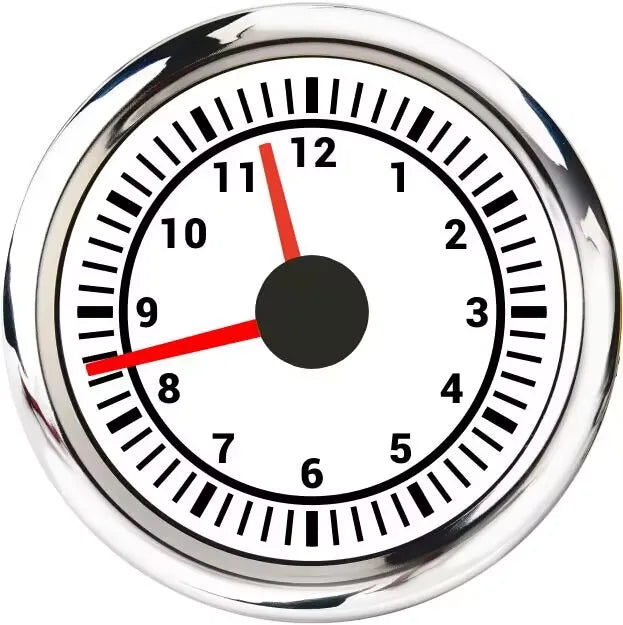 12V 24Volts Digital Car Gauge 52mm 2'' Clock Meter 12-Hour Format Gauge 8 Colors Backlight  for Car Truck Yachts