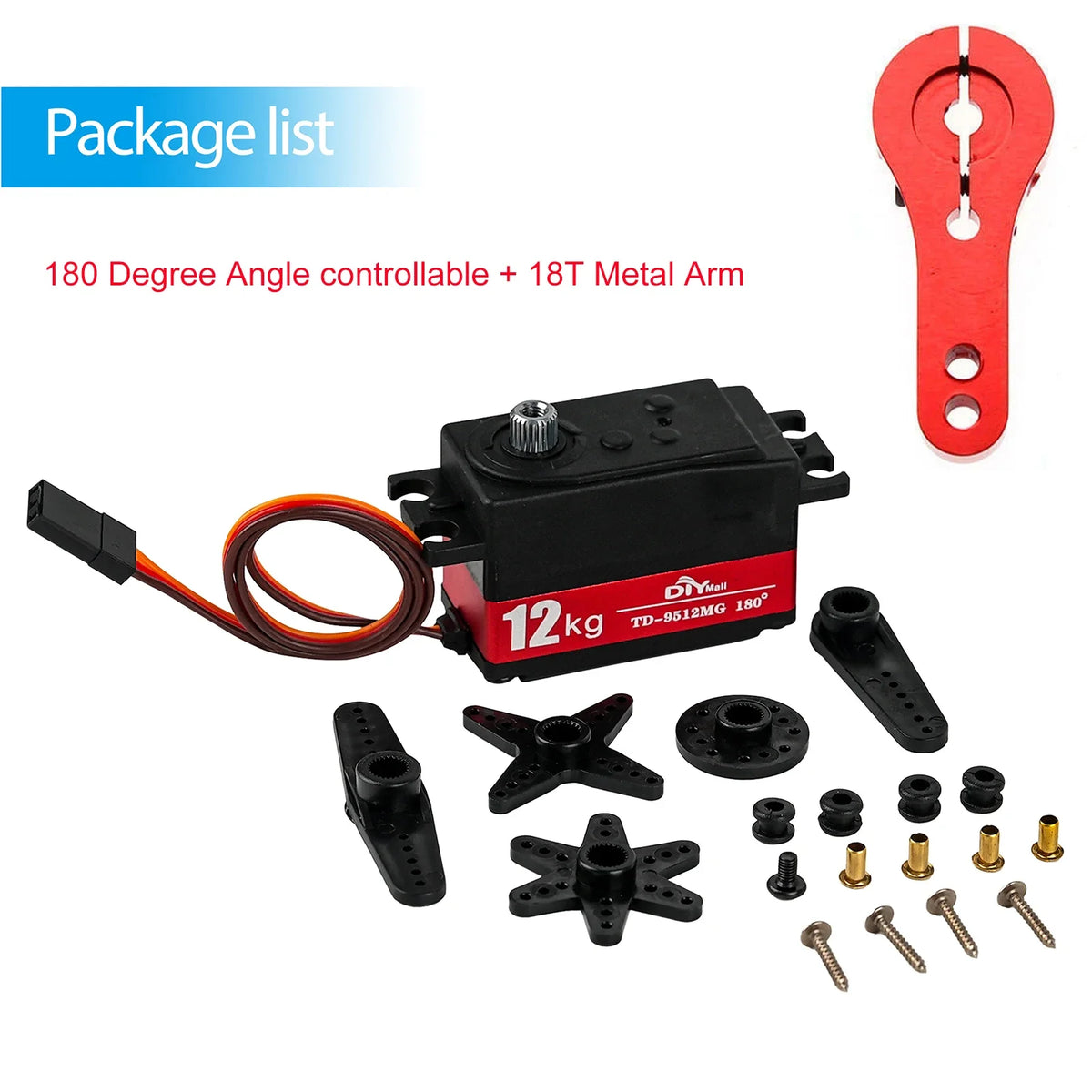 TD-9512MG 12KG Digital Metal Steering Servo for RC Car 1:8 1:10 alternate view