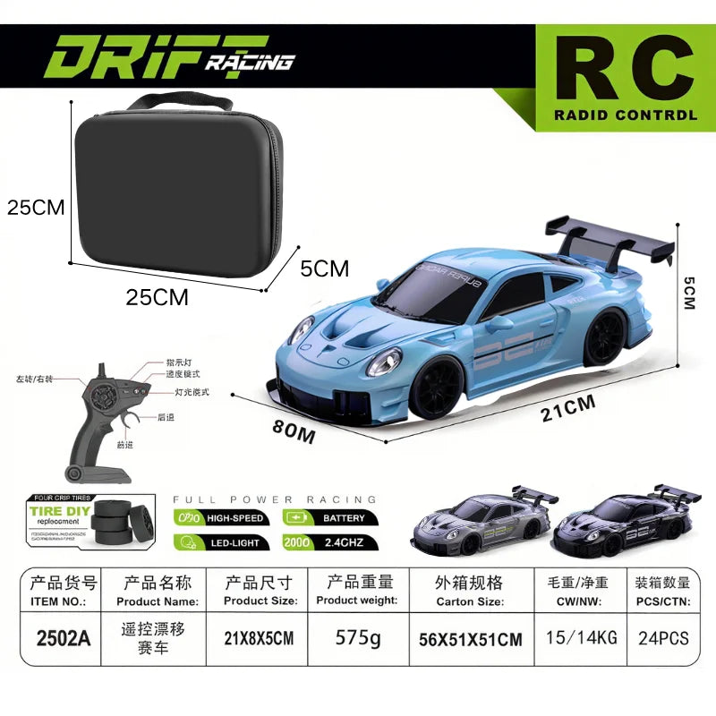 2026 New, Limited Edition Rc Drift GT3 RS 911 mi SU7 1:24 Drift Racing Car, Kids Gift wi detail view
