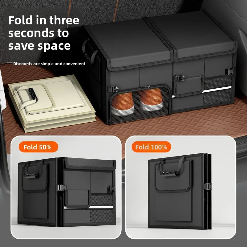 Foldable Trunk Storage Box Waterproof Oxford Cloth 60L Large-Capacity Car Organizer for detail view