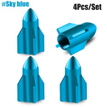 Aluminum Rocket Tire Valve Caps Set of 4 | Car and Motorcycle Alloy Valve Stem Covers alternate view
