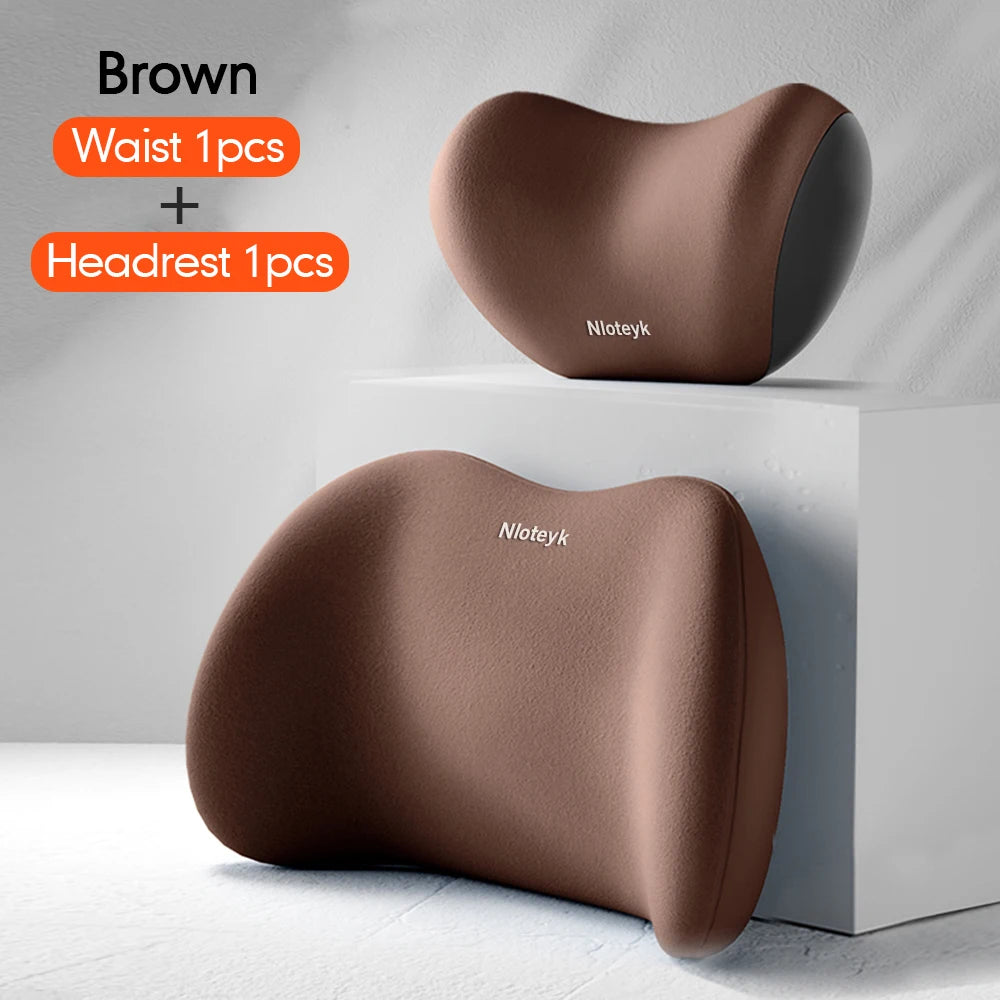 Car Universal Headrest Lumbar Memory Foam Cervical Lumbar Support Car Headrest Backres close-up view
