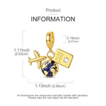 925 Sterling Silver Gold Plated Charms Bead Plane Bow Cross Cat Dangle Fit Original additional angle