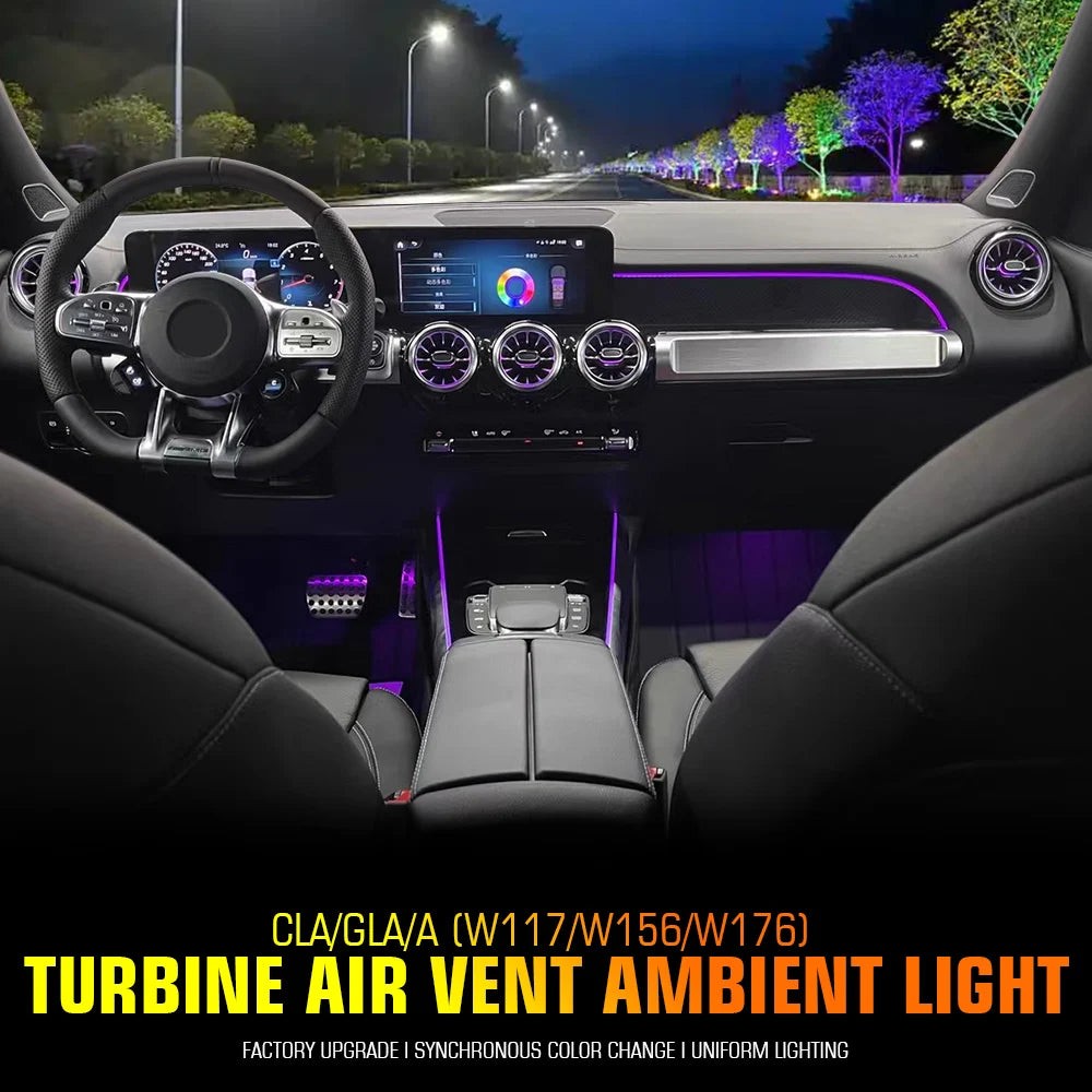 For Mercedes Benz Accessories A W176 CLA W117 C117 W156 GLA 12/64 Color Ambient LED Turb detail view