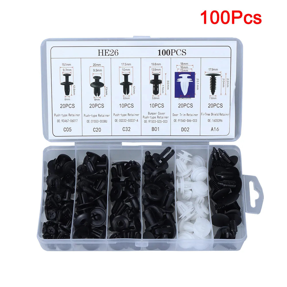 Car Retainer Clips Auto Push Pin Rivets Set Bumper Clips Fastener Remover Door Trim Panel Clip for Ford GM Toyota Honda Chrysler