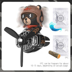 Rotating Propeller Plane Pilot Bear Car Air Freshener | Ocean Scent Vent Clip Decorat alternate view