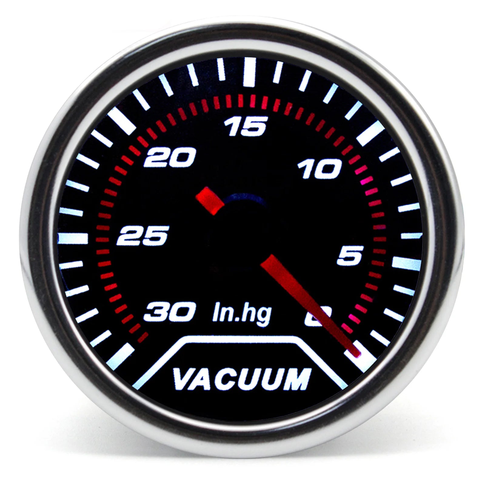 2" 52mm Universal 12V LED Smoke Lens Turbo Boost Gauge Meter | -1~0~2 BAR with Whit additional angle