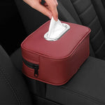 Car Tissue Box Holder Leather Sun Visor Mount Napkin Case