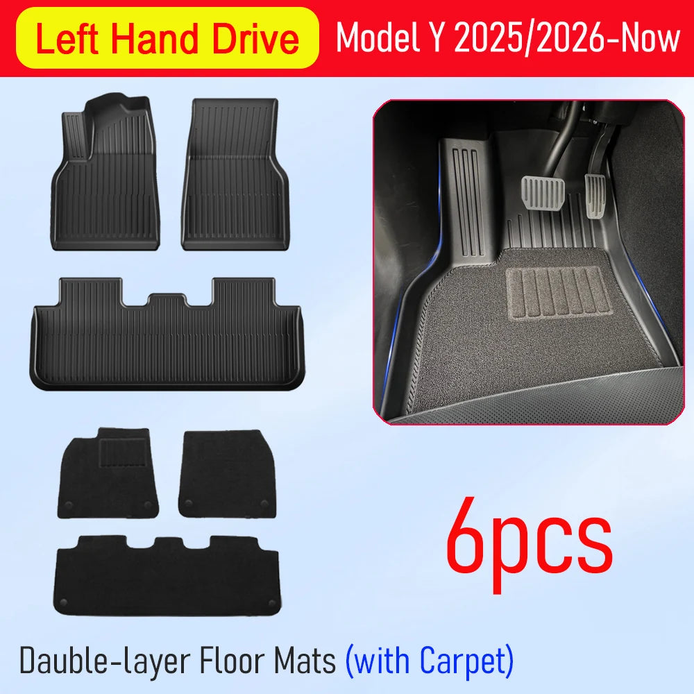Tesla Model Y Juniper 2025–2026 All-Weather Floor Mats | Cargo Liner, Trunk & Seatb additional angle