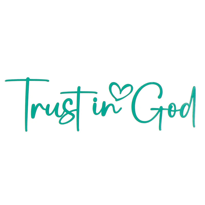 Trust In God Mirror Decal | Car Decals For Women, Christian Faith Vinyl Decal detail view