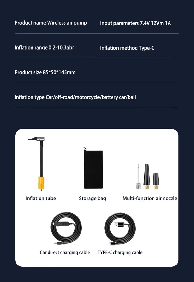 Portable Wireless Car Tire Inflator | Quick Charging Digital Air Pump lifestyle view