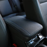 Color-Matched Double-Strand PU Leather Check-Pattern Embossed Car Armrest Pad Center Console Pad Car Decoration Item