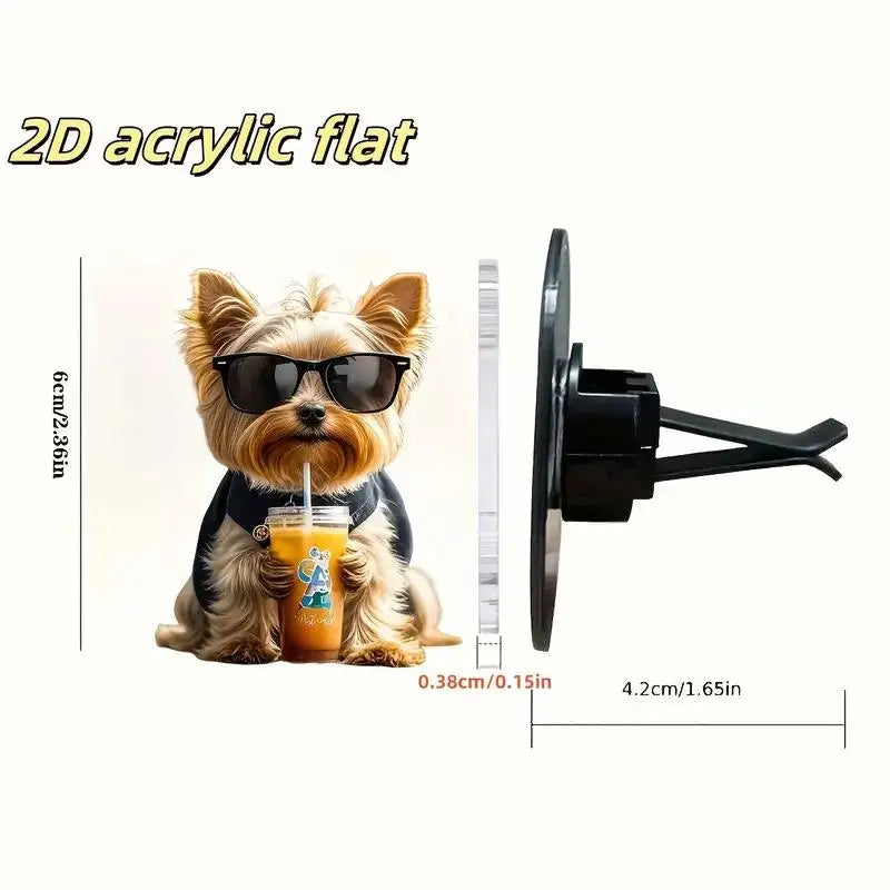 Acrylic Car Vent Clip Aromatherapy Air Freshener Holder 2D Decorative Air Conditioning Vents Accessory for Vehicle Interior