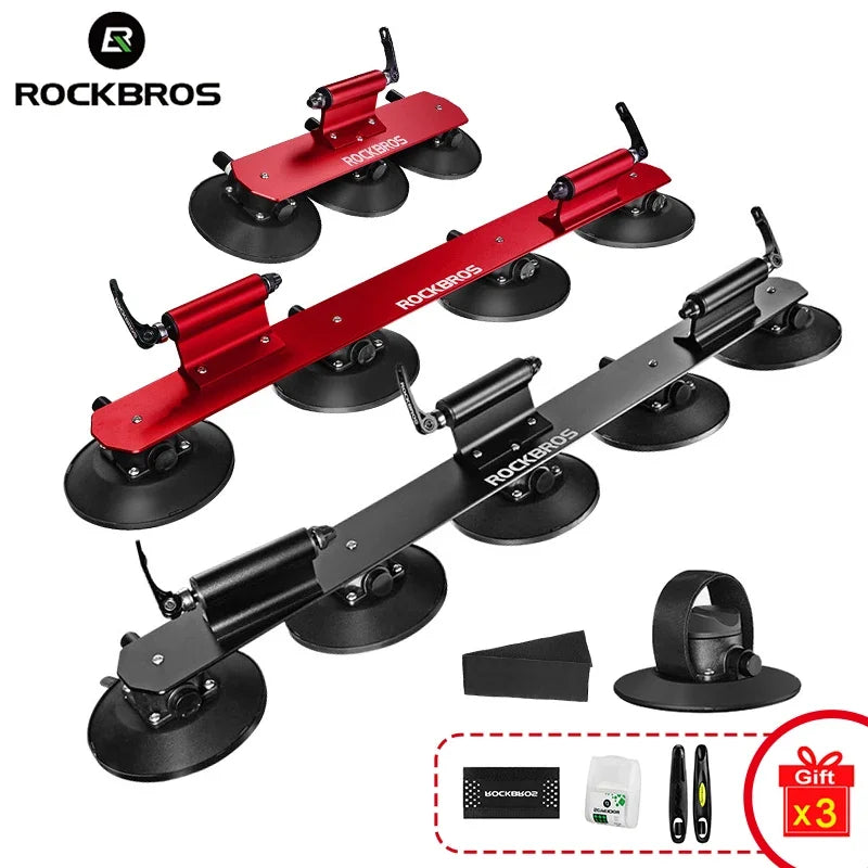 ROCKBROS Vacuum Suction Roof-Top Bike Carrier | Universal Car Rack for MTB and Road Bikes