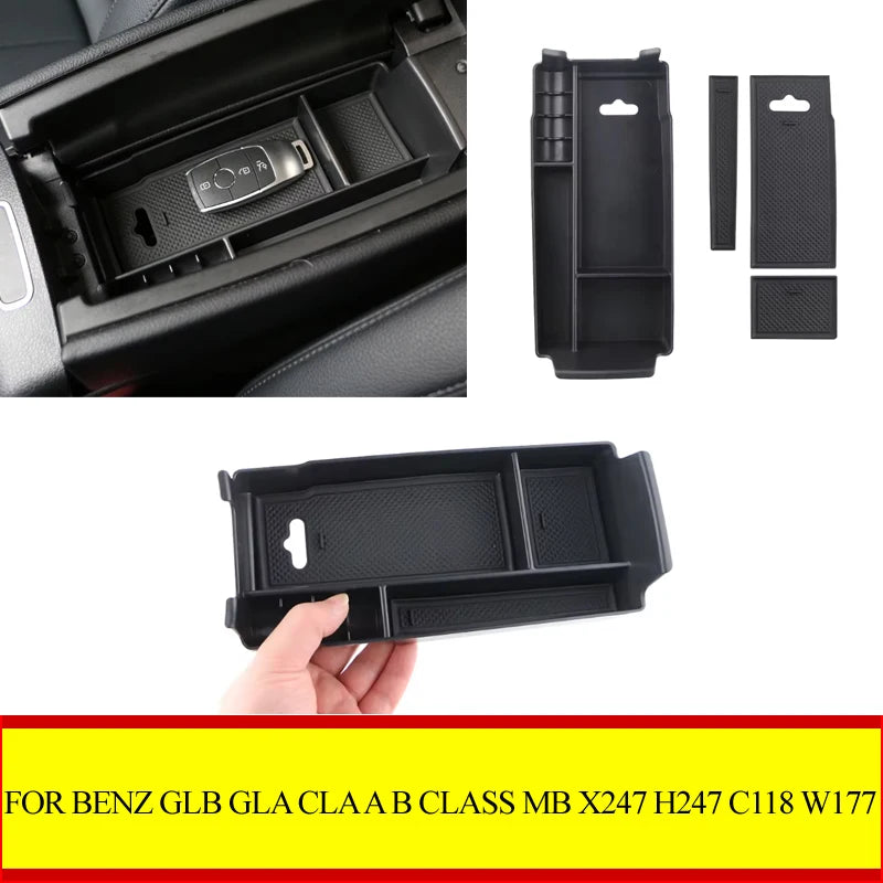For Mercedes Benz GLB GLA CLA A B Class MB X247 H247 C118 W177 W247 Car Armrest Storage Box Center Console Tray