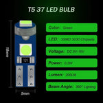 10Pcs T5 Led Bulb W3W W1.2W Led Canbus Car Interior Lights Dashboard Colorful Indicato close-up view