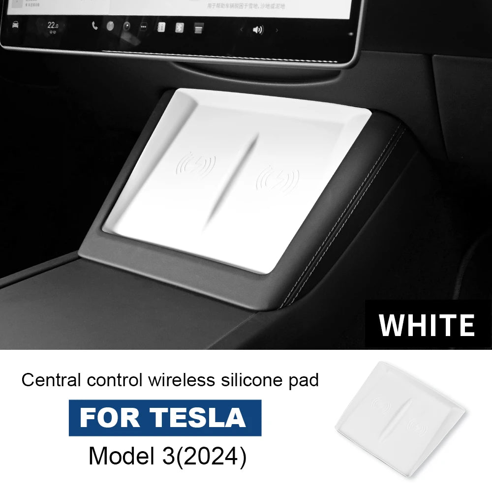 AIRSPEED Silicone Wireless Charging Pad for Tesla Model 3 Highland 2024 Model Y Juniper detail view