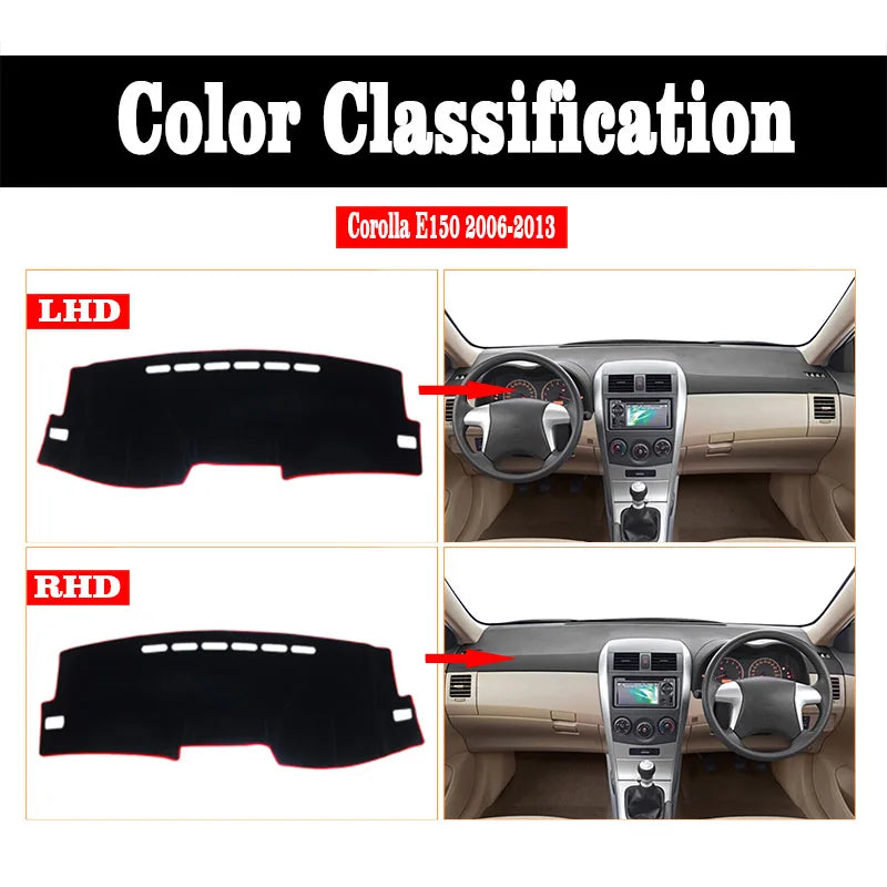 Car Dashboard Cover Dash Anti-UV Mat For Toyota Corolla E180 E150 2006-2018 close-up view