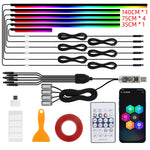 KEVANLY 10-in-1 RGB Car Ambient Light Kit | USB & APP Control, Footwell Atmosphere La alternate view