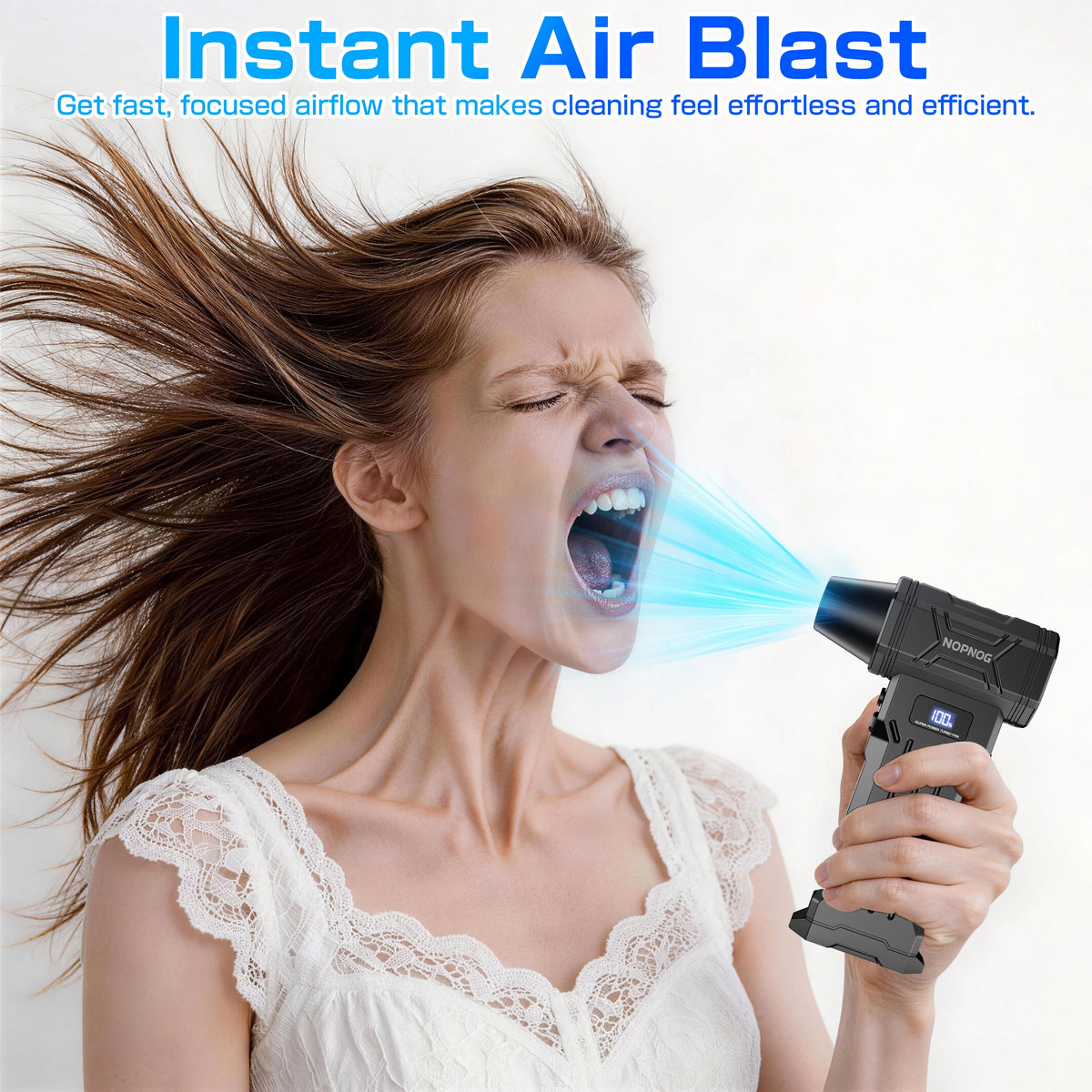 Air Duster Car Vacuum Cleaner Turbo Fan Air Blower Cleaning Tools Electric Auto Accessories Dust Collector for Home Outdoors Camping Truck RV Summer Fan Universal
