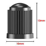 20PCS Car Tire Valve Plastic Black Bike Tyre Valve Caps O Rubber Ring Covers Dome Shap close-up view
