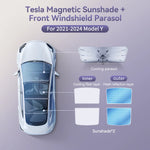 YZ Magnetic Sun Shade for Tesla Model 3 Y Highland Juniper 2021-2025 | Glass Roof Sunsha detail view