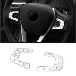 Chrome Car Steering Wheel Switch Button Cover Trim For BMW 5 X3 G30 G38 G01 2018-2022 close-up view