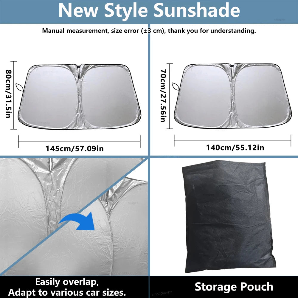 Foldable Car Sunshade | Windshield UV Protection Cover for Interior additional angle