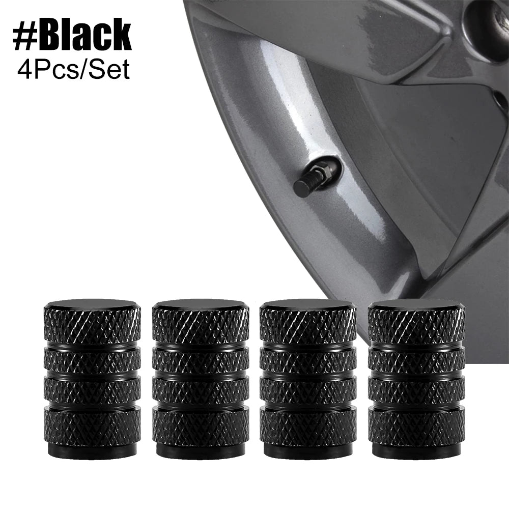 Aluminum Tire Valve Caps | Dustproof Universal Stem Covers for Cars, Bikes, Trucks, Mo close-up view