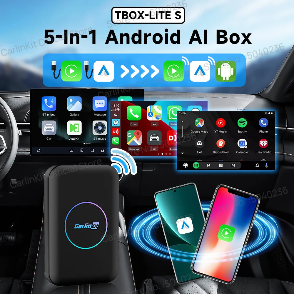 CarlinKit Android TV Box CarPlay Ai Box | Wireless CarPlay & Android Auto Adapter wit alternate view