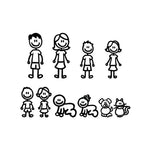 Car Stickers Interesting Family Covering The Body of Fashion Styling Decals Cartoon Creativity Personality PVC,20cm*15cm