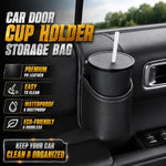 Car Door Cup Holder Waterproof PU Leather Mini Organizer