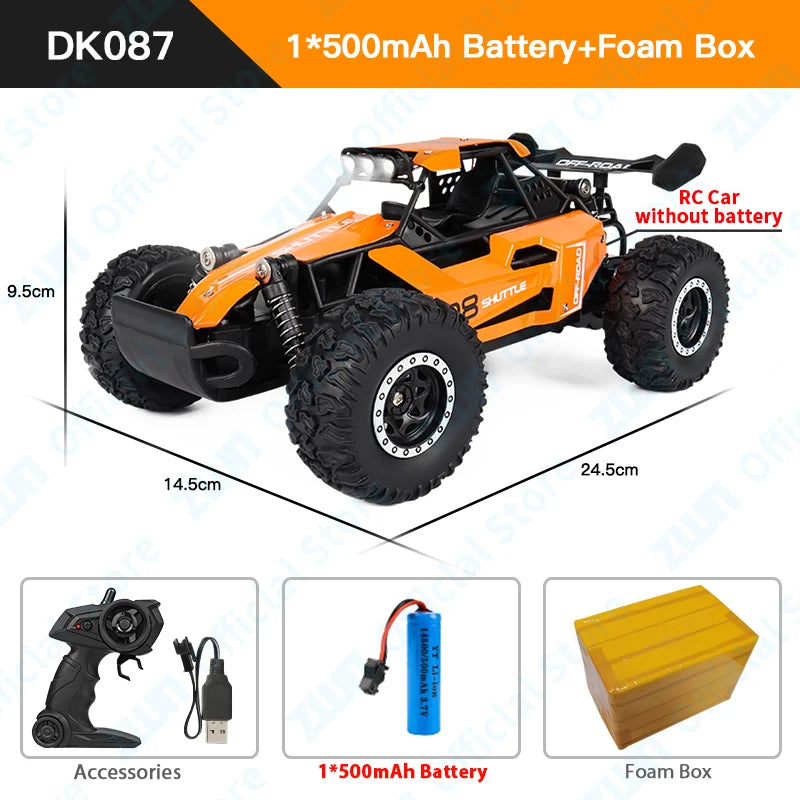 ZWN 1:16/1:20 2.4G Model RC Car With LED Light 2WD Off-road Remote Control Climbing V lifestyle view