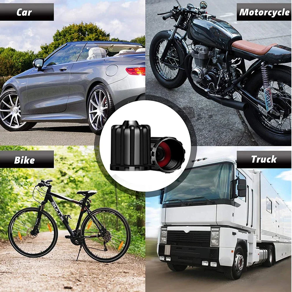 Tire Valve Stem Caps with O Rubber Ring | Universal Tyre Stem Covers for Cars SUVs additional angle