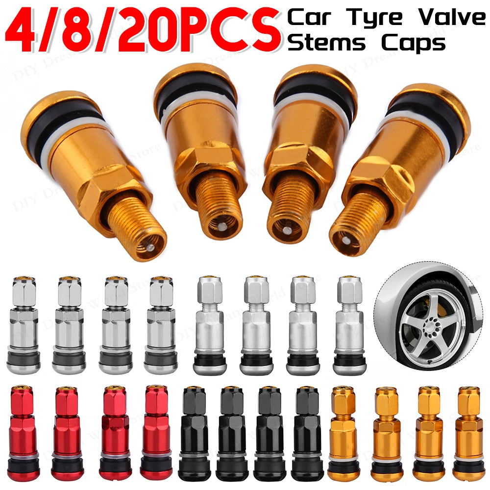 20/4PCS Car Tubeless Wheel Tyre Valve Stems | Universal Motorcycle Aluminum Alloy Tire Air Valve Ste