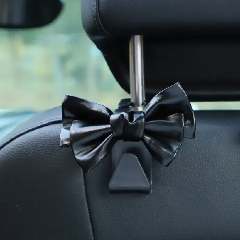 Car Seat Back Bowknot Purse Hook Leather Holder alternate view