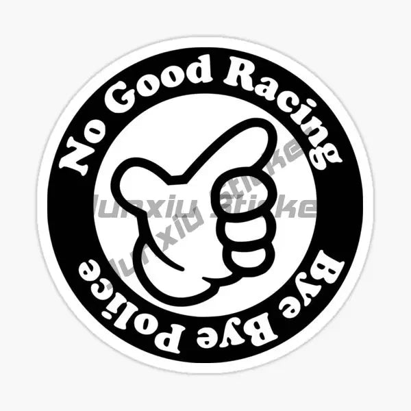 PVC No Good Classic Hand Creative Stickers for Car Motorcycle Truck Laptop Window Off- close-up view