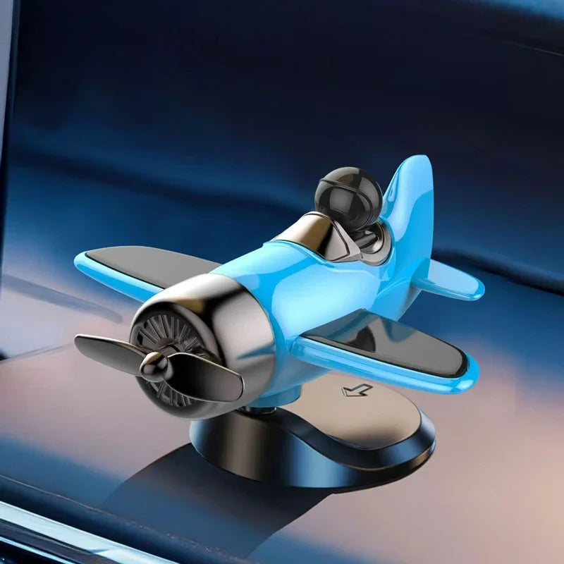 1 Pcs Solar Powered Rotating Airplane Car Dashboard Ornament 360° Auto Spin Decor Airplane Ornaments Car Interior Decoration