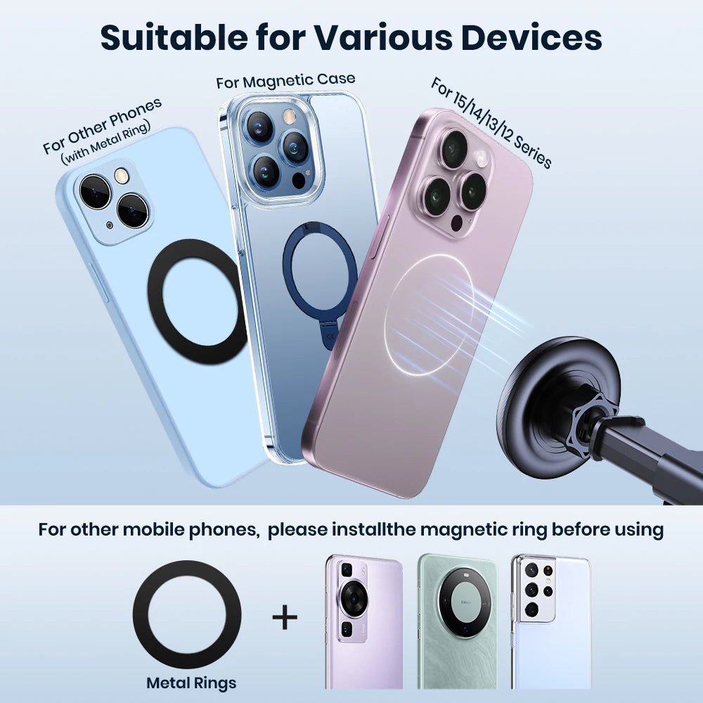 Universal Magnetic Car Phone Holder for Magsafe 360° Rotation Car Mount close-up view