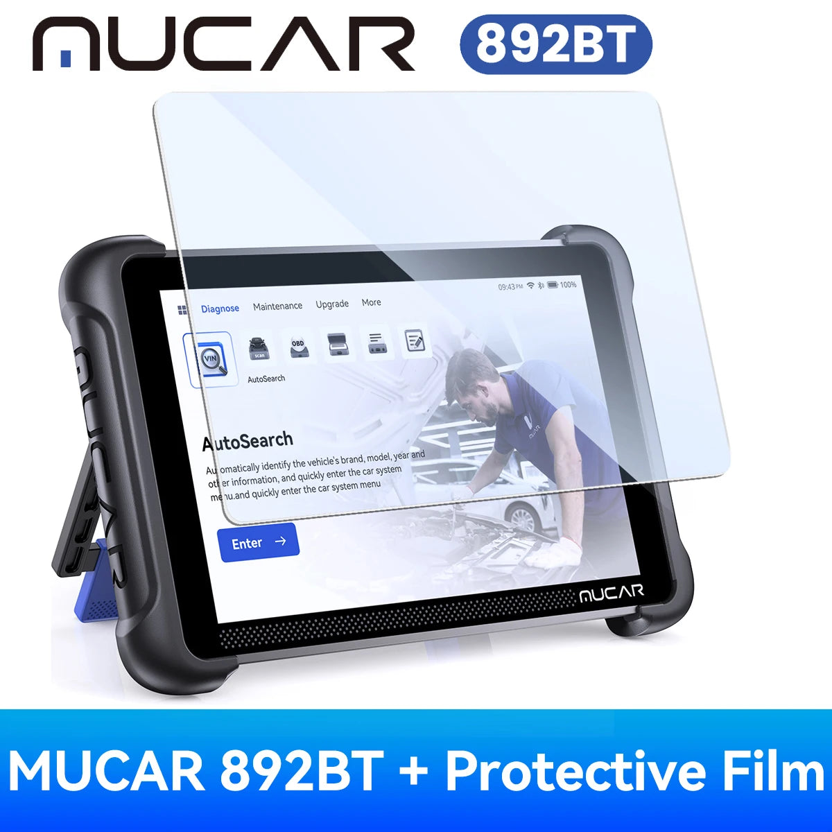 MUCAR 892BT AI Function Car OBD2 Diagnostic Tool 35 Reset ECU Coding Bi-directional Lifetime Free Full System Diagnosis 35 Reset